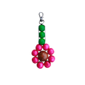 Colorful pink beaded keychain with a transparent background