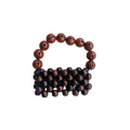 Wooden beaded bracelet on a white background
