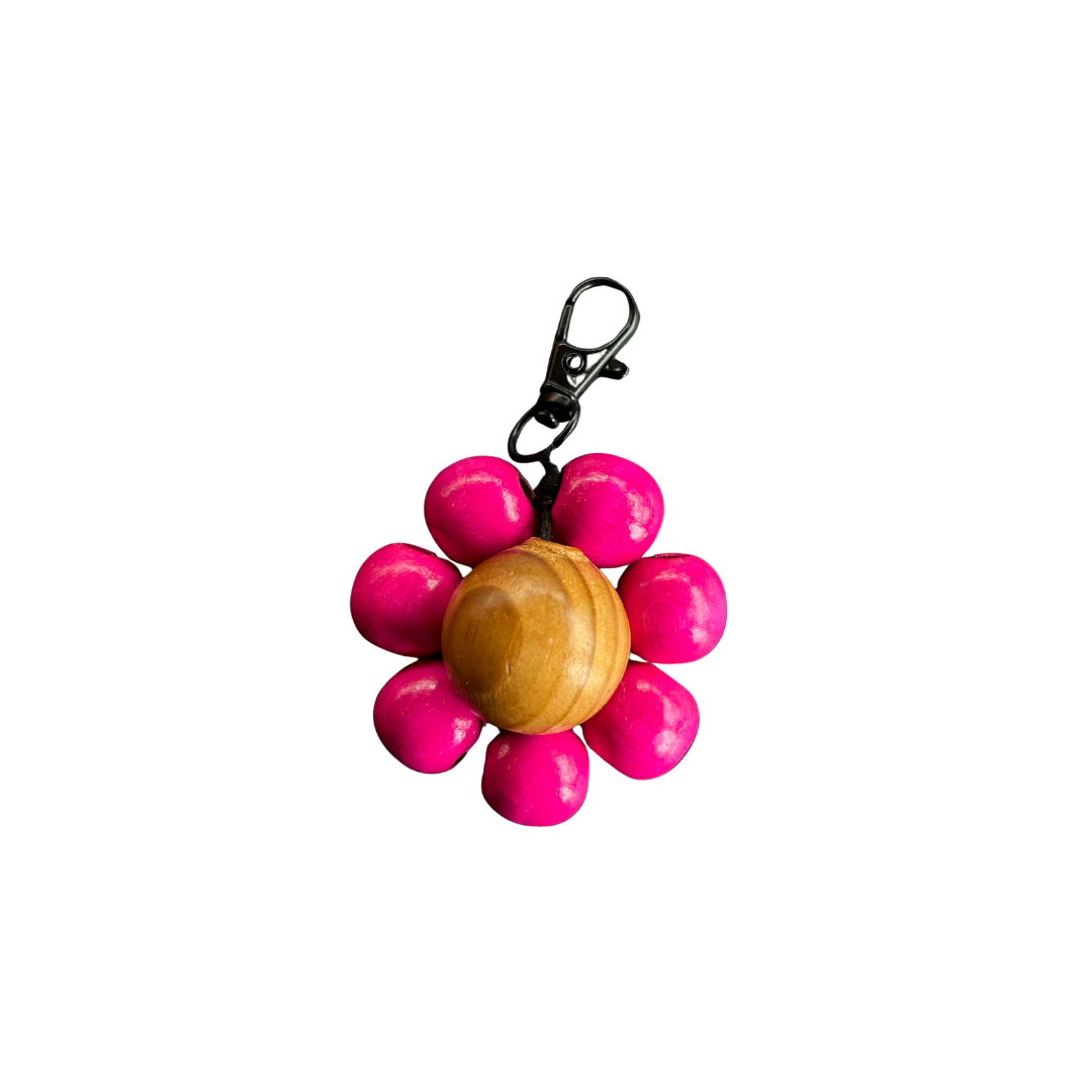 pitaya pink flower keychain
